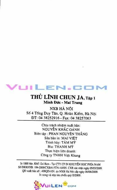 Thủ Lĩnh Chunja: Chapter 1