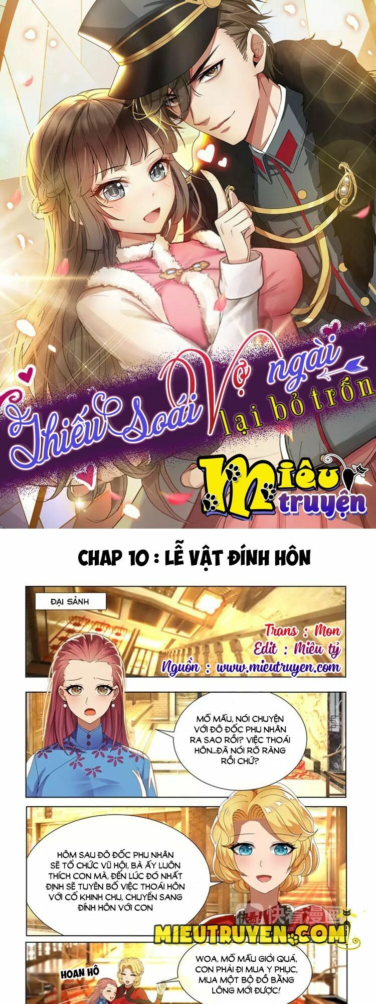 Thiếu Soái ! Vợ Ngài Lại Bỏ Trốn: Chapter 10
