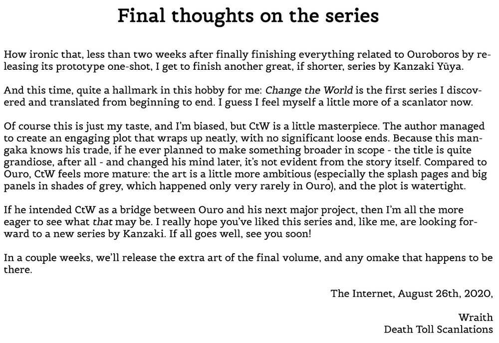 Change the World (KANZAKI Yuuya): Chapter 25: _END