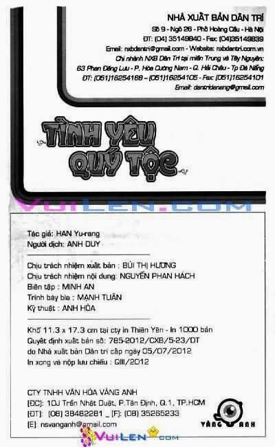 Tình yêu quý tộc: Chapter 1