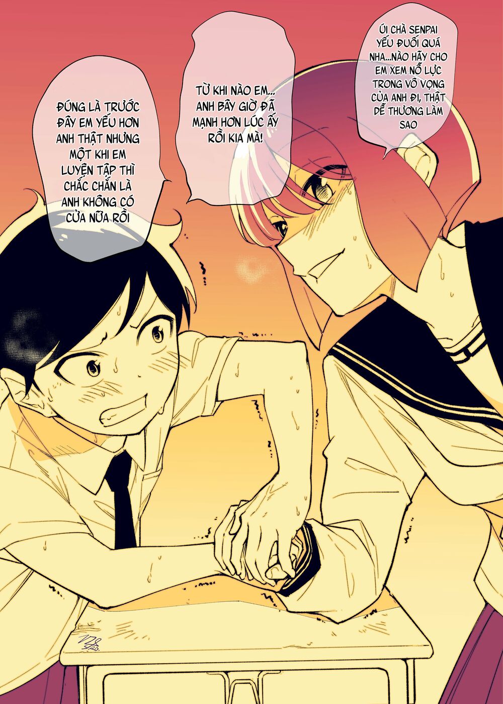 Koushinchou no Kouhai (♀) to Teishinchou no Senpai (♂) ga Renai ni Hatten suru made: Chapter 21