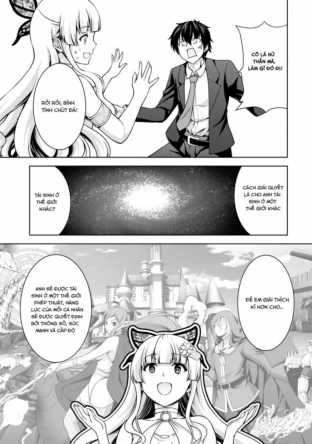 Tôi Tái Sinh Ở Thế Giới Khác Và Được Nữ Thần Tặng Toàn Skill Bá: Chapter 1