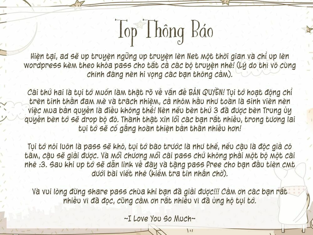 Người Tiên Phong: Chapter 13.1: Thông báo