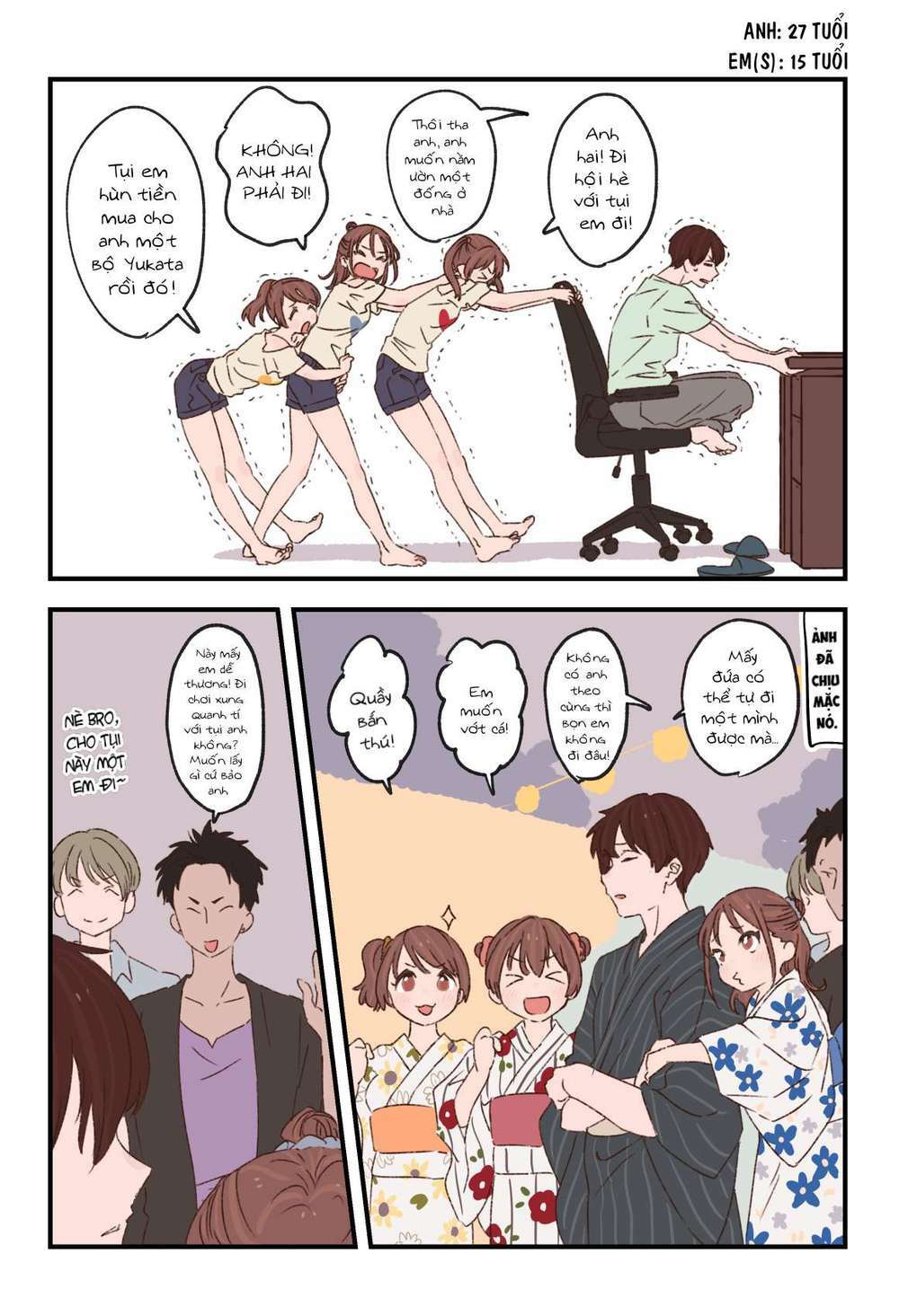 Anh trai cùng 3 cô em gái sinh ba: Chapter 8
