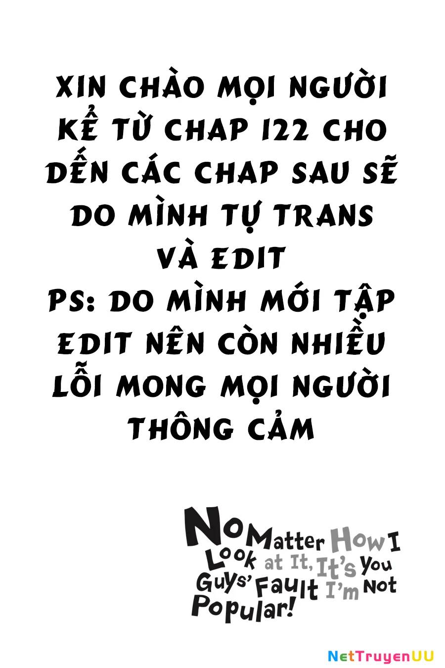 It\’s Not My Fault That I\’m Not Popular!: Chapter 122