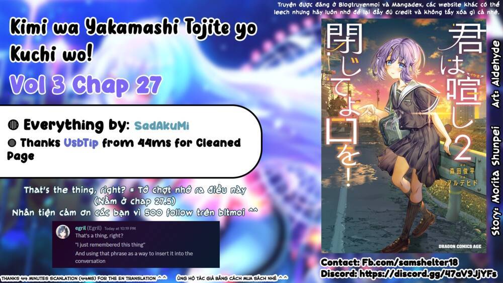 Kimi wa Yakamashi Tojite yo Kuchi wo!: Chapter 53